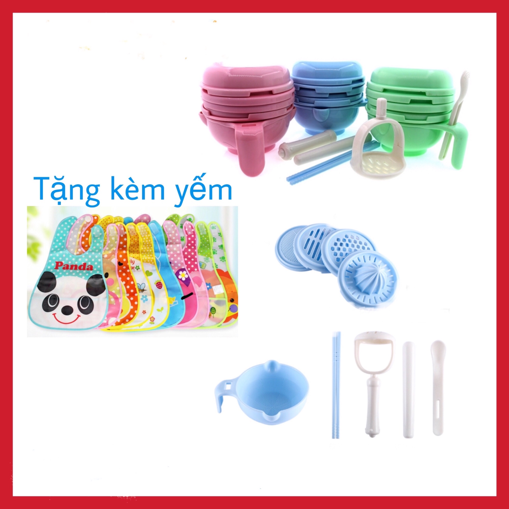 [Tặng1Yếm]Bộ chế biến ăn dặm kiểu Nhật 2020