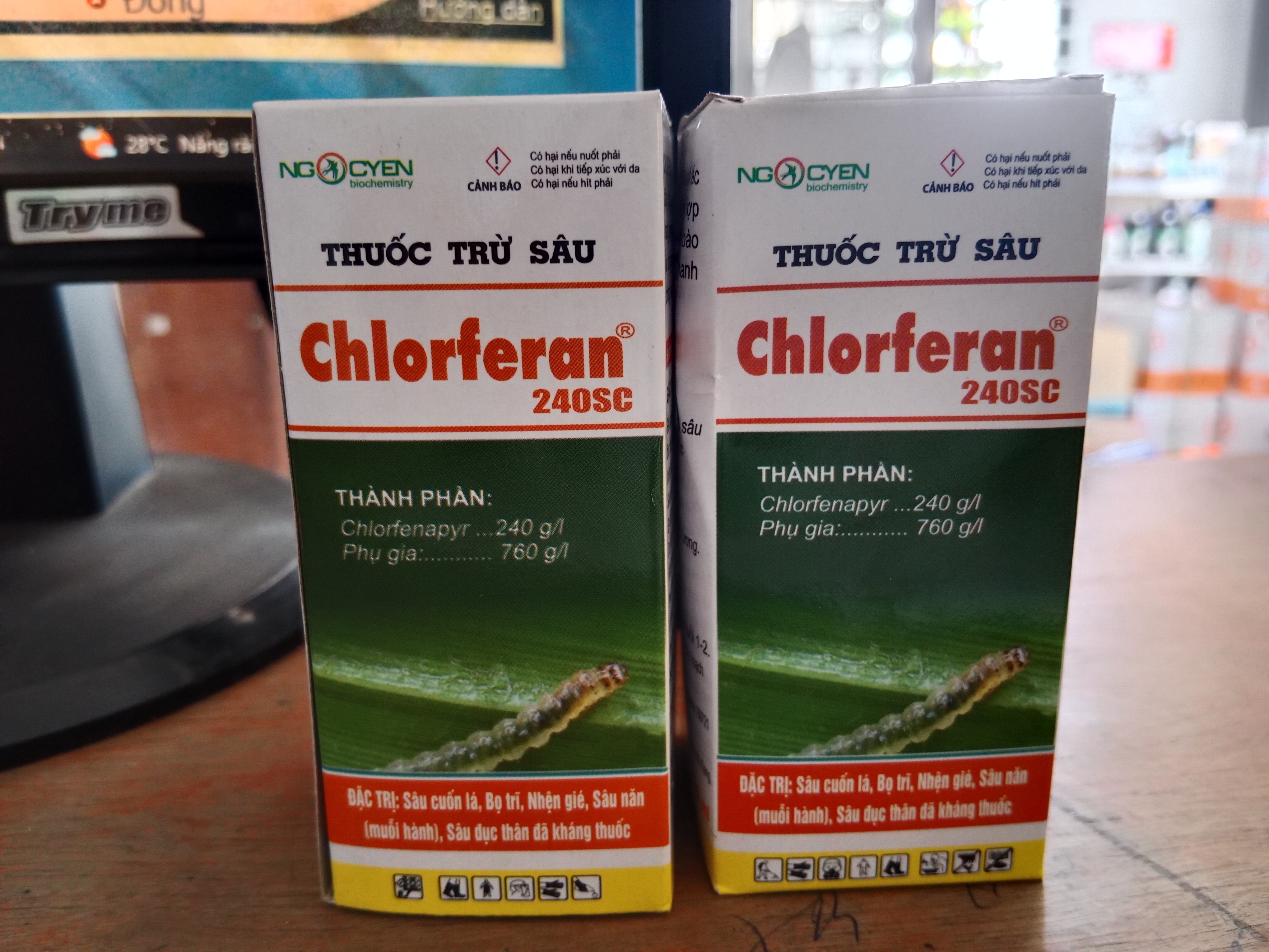 Chai Chlorferan 240SC 60ml - Ngọc Yến- sâu cuốn lá, bọ trĩ, nhện, muỗi hành, sâu đục thân đã kháng thuốc