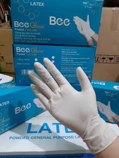 Hộp 50 đôiGăng tay cao su y tế Bee Glove Latex thumbnail