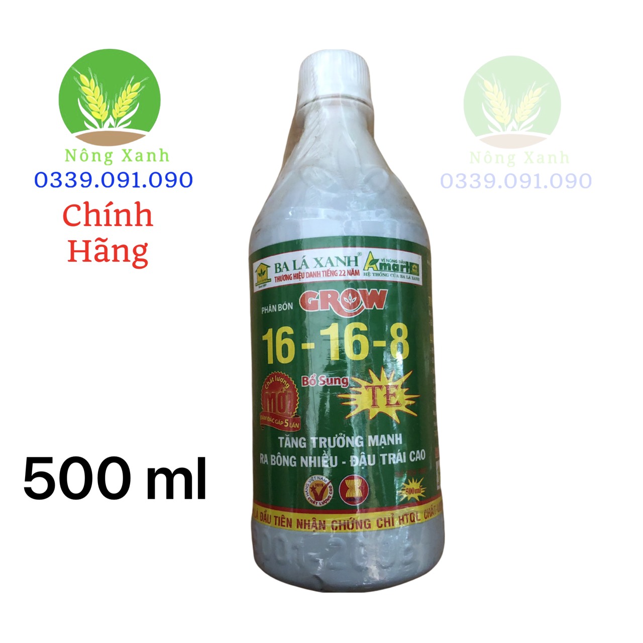 Phân bón lá GROW đậm đặc 16-16-8  BA LÁ XANH ĐẬM ĐẶC