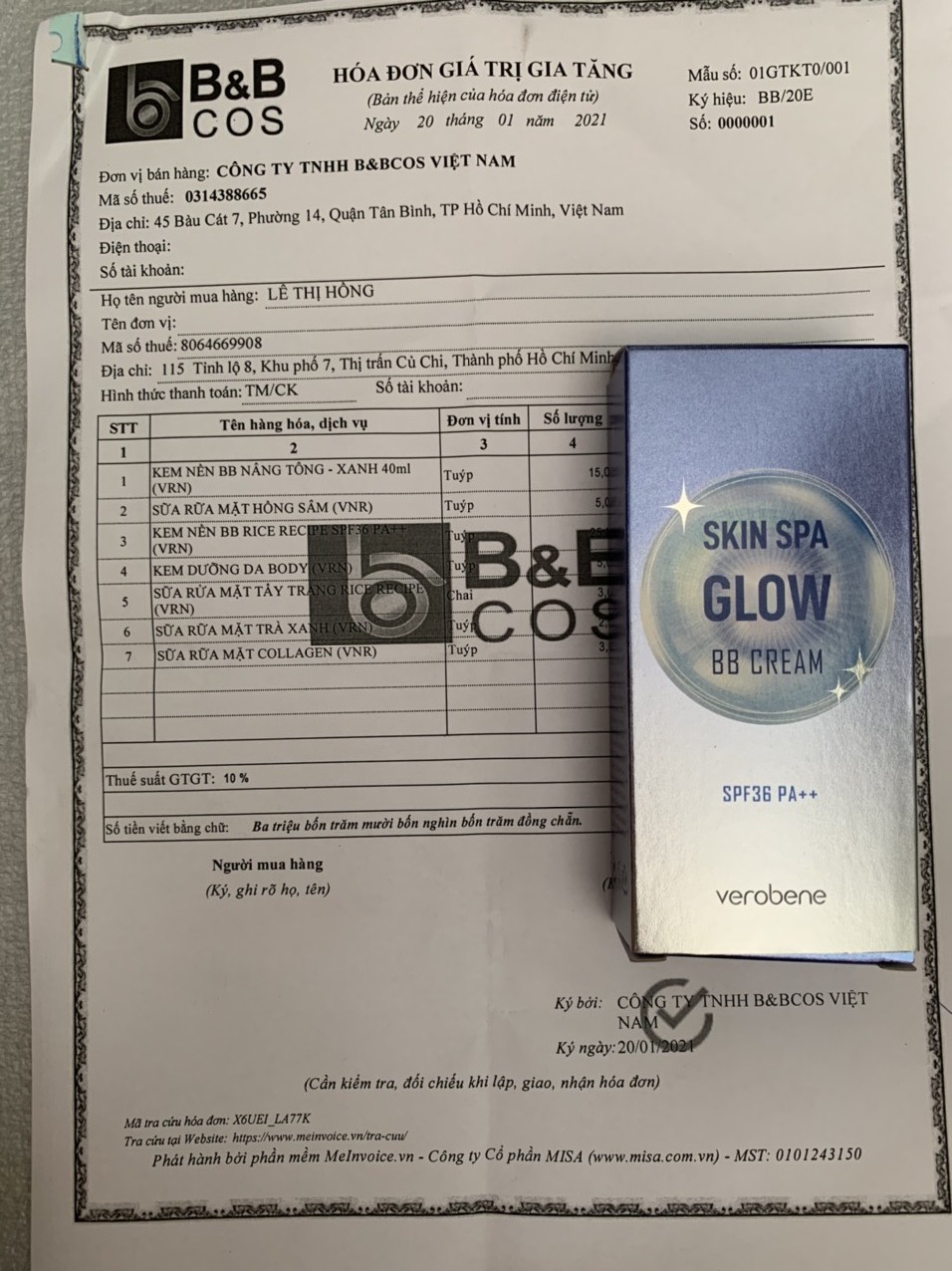 [HCM]kem nền BB Verobene