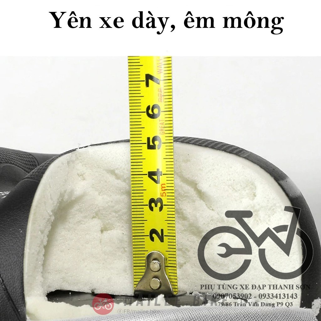 Yên Xe Đạp Active Màu Đen, Siêu Mềm Mại, Êm Mông, Thoáng Khí
