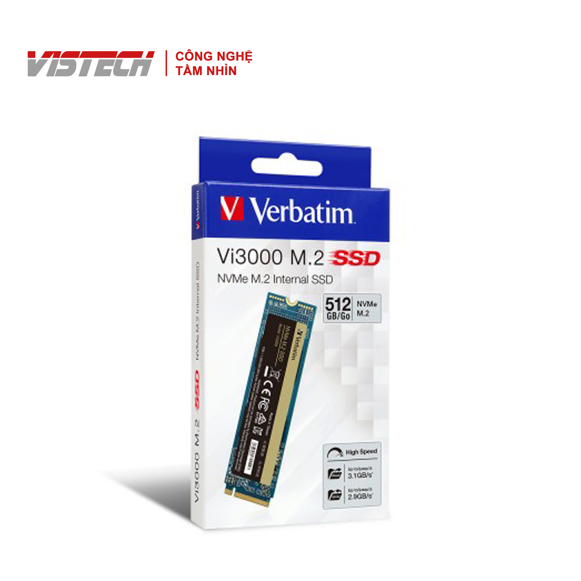 Ổ cứng Verbatim SSD NVMe M.2 512GB (Vi3000)