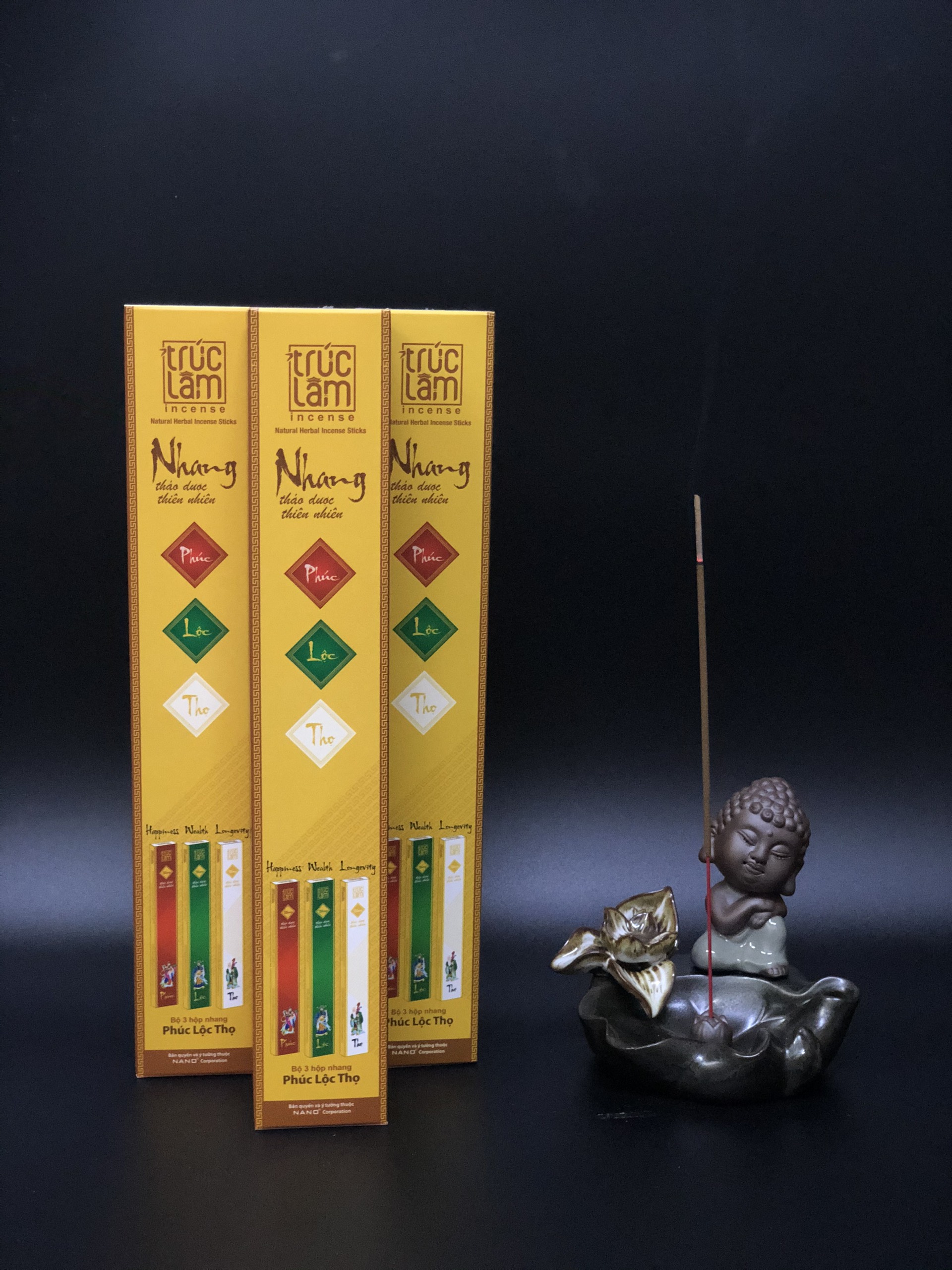 Bộ nhang sạch thảo dược Trúc Lâm Phúc Lộc Thọ