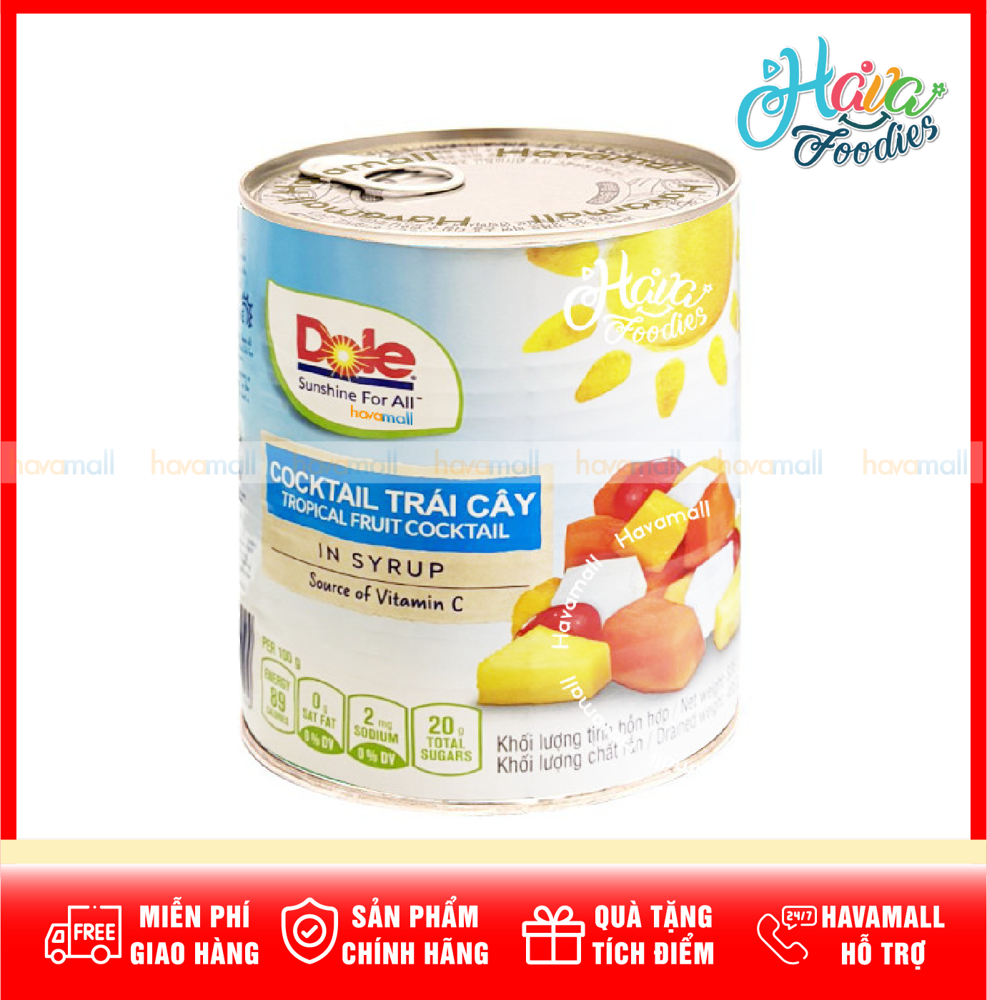 [HOÀN TIỀN MAX 10%][ HÀNG CÔNG TY NHẬP KHẨU ] Cocktail Trái Cây Nhiệt Đới Dole 836gr