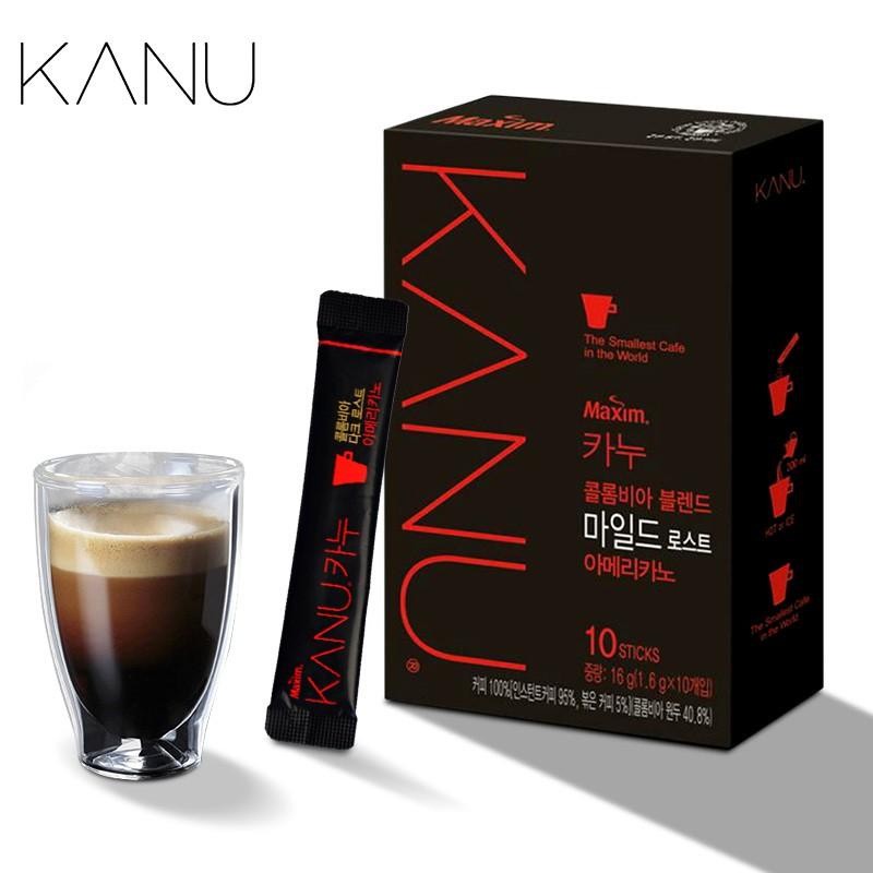 Cà phê đen hoà tan kanu maxim hàn quốc hộp 10 gói * 16g