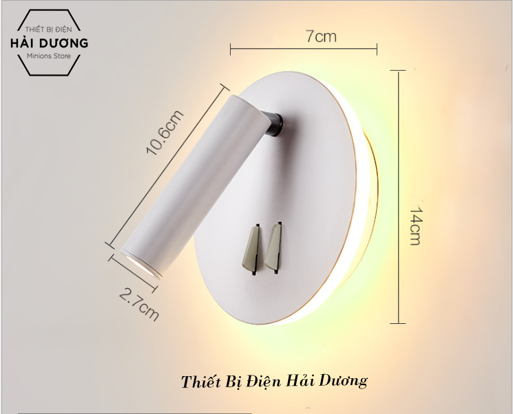 Đèn Led Gắn Tường Chiếu Điểm DT-801 - Đèn Đọc Sách Đèn Soi Tranh Thay Đổi  Được Góc Chiếu - Ánh Sáng Vàng