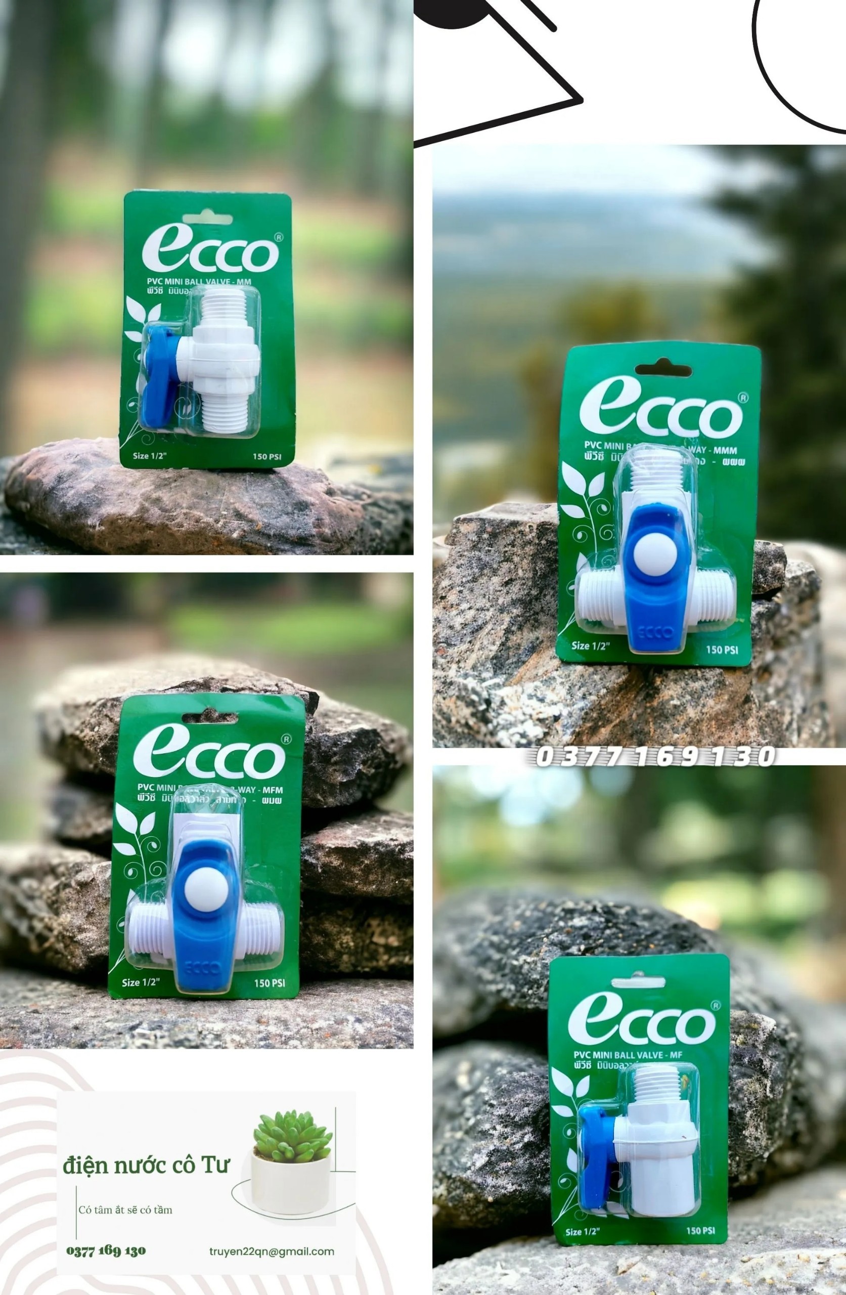 Van khóa nước Ecco phi 21 các loại nhập khẩu Thái Lan