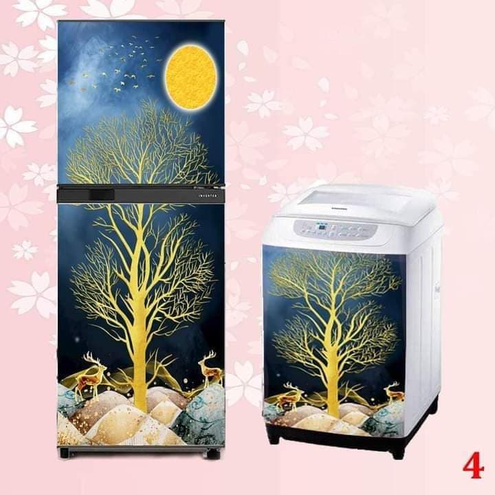 Miếng dán tủ lạnh cao cấp mẫu 4 Trăng rằm