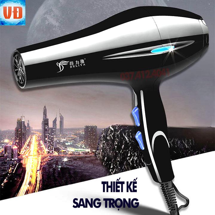 Máy Sấy Tạo Kiểu Tóc-Máy Sấy Tóc Deliya 8018 Công Suất 2200W Có 3 Chiều Nóng, Vừa, Mát, Tặng Kèm 5 Phụ Kiện Tạo Kiểu Tóc
