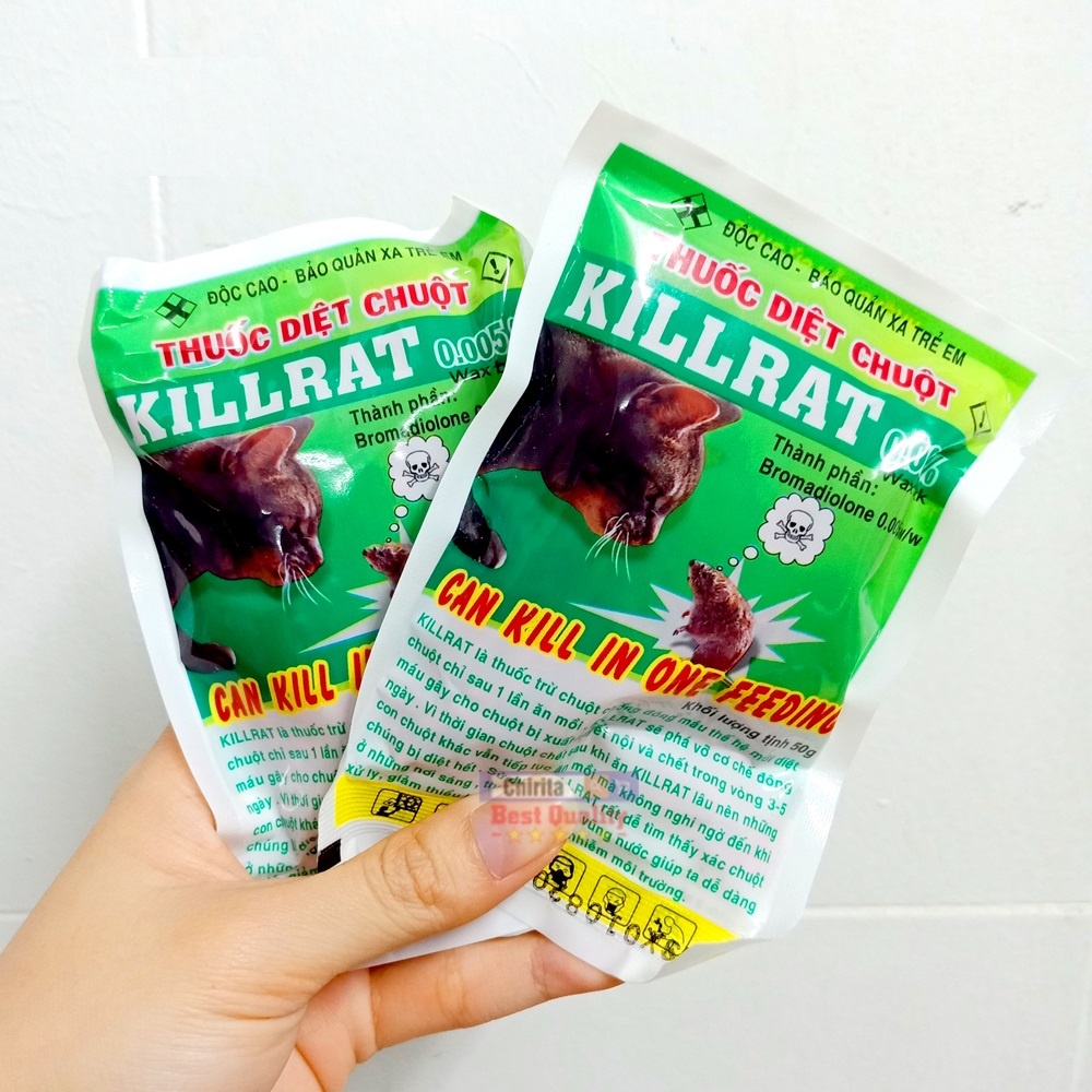 Set 2 gói thuốc diệt chuột killrat 40gram
