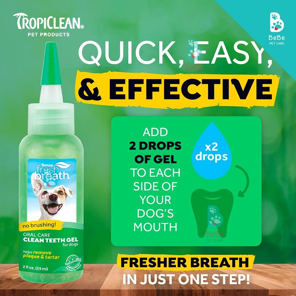 Gel Làm Sạch Răng Miệng TROPICLEAN Cho Chó Mèo