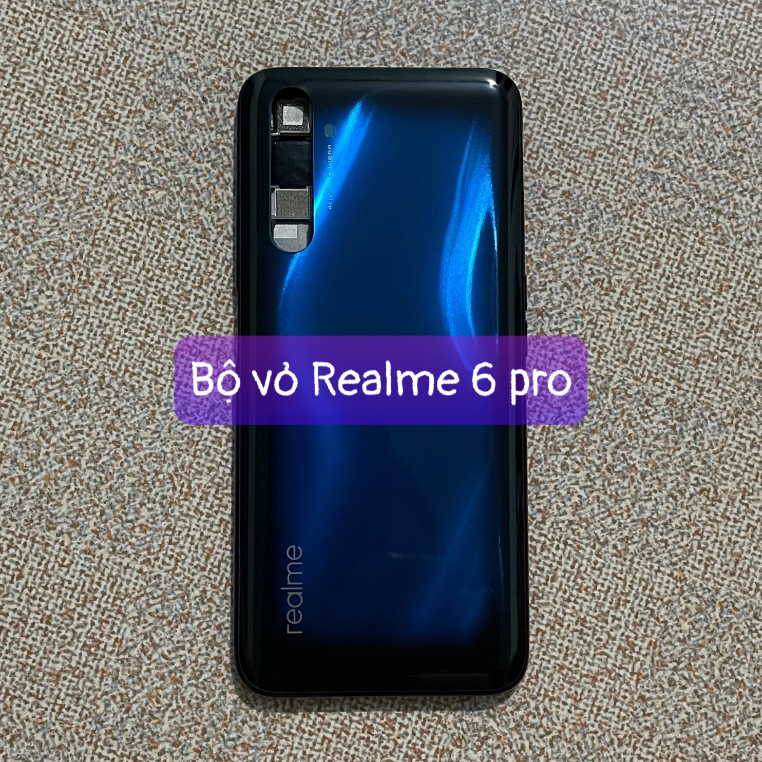 bộ vỏ Realme 6 pro (zin) kèm khay sim,ko kính cam