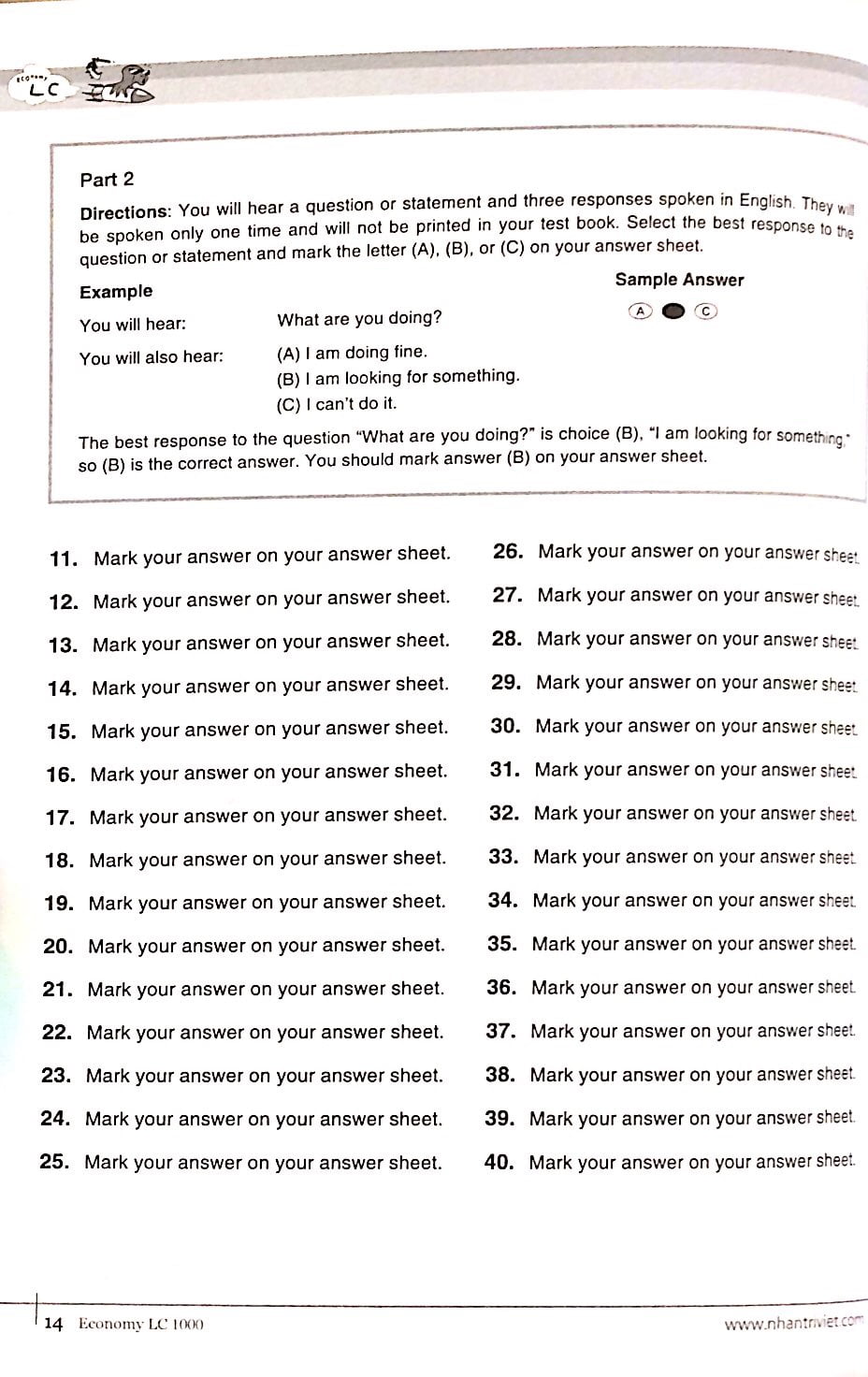 Fahasa - Economy TOEIC LC1000 Vol 2 (Kèm CD)