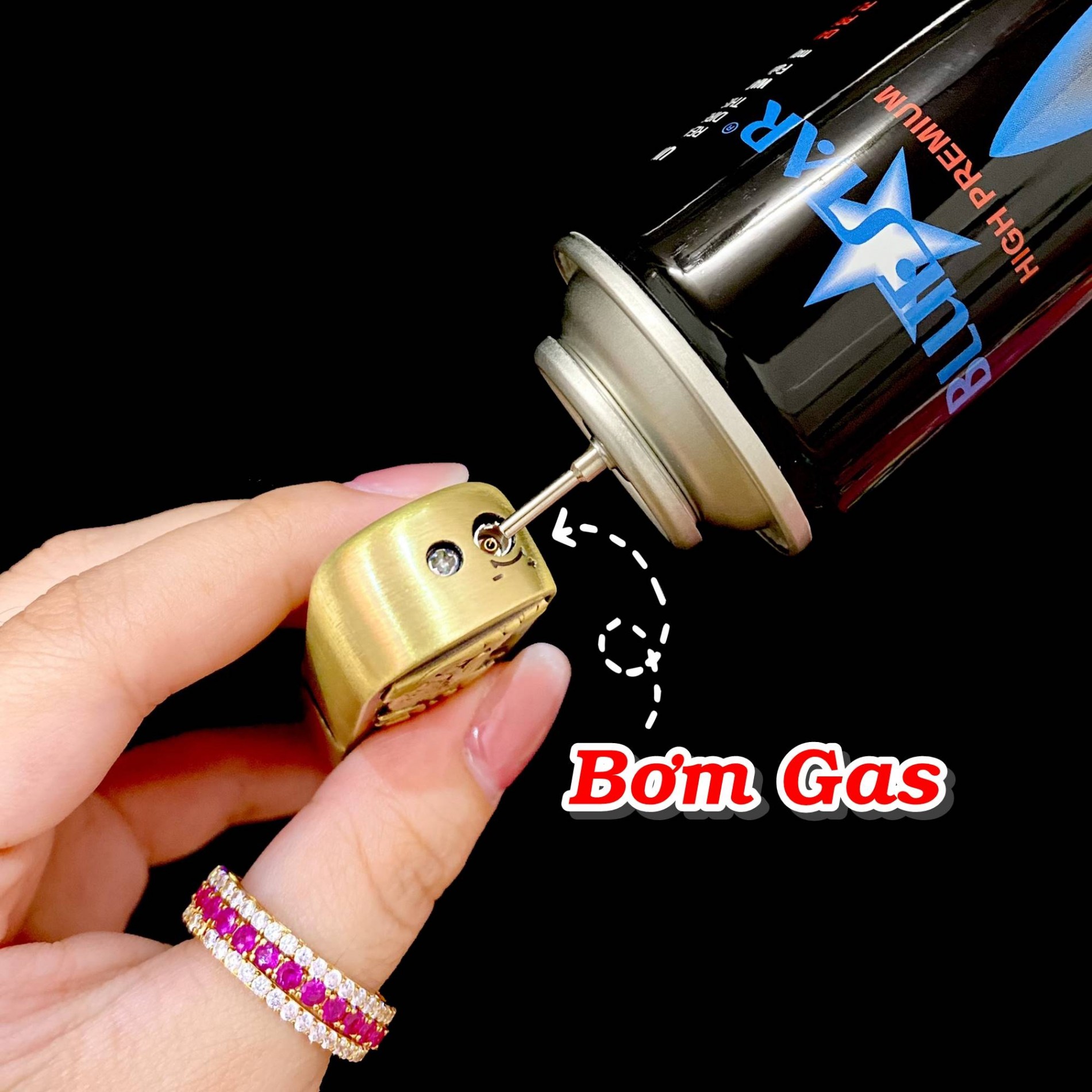 BẬT LỬA KHÈ KHÓA XOAY HÌNH THÁP EIFFEL PARIS - XÀI GAS