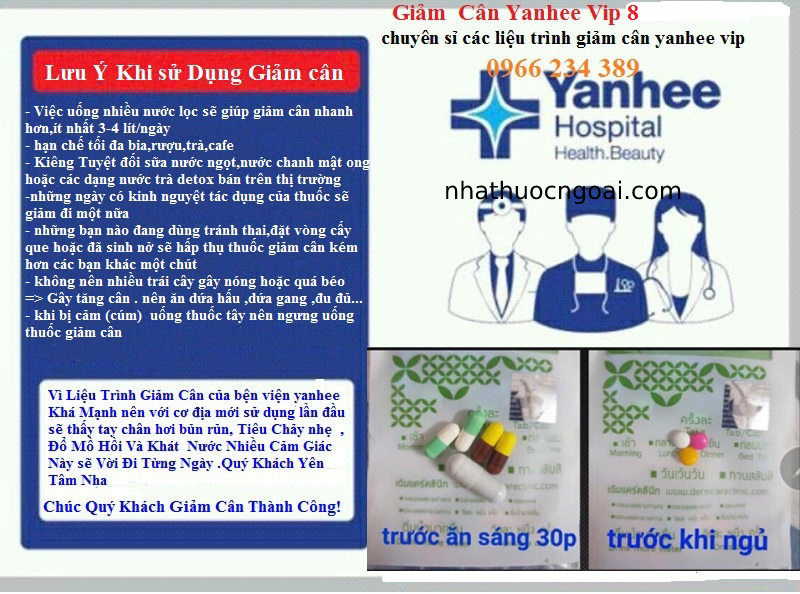 Giảm cân VIP 8 YANHEE giảm mạnh (Liệu trình 2 tuần)