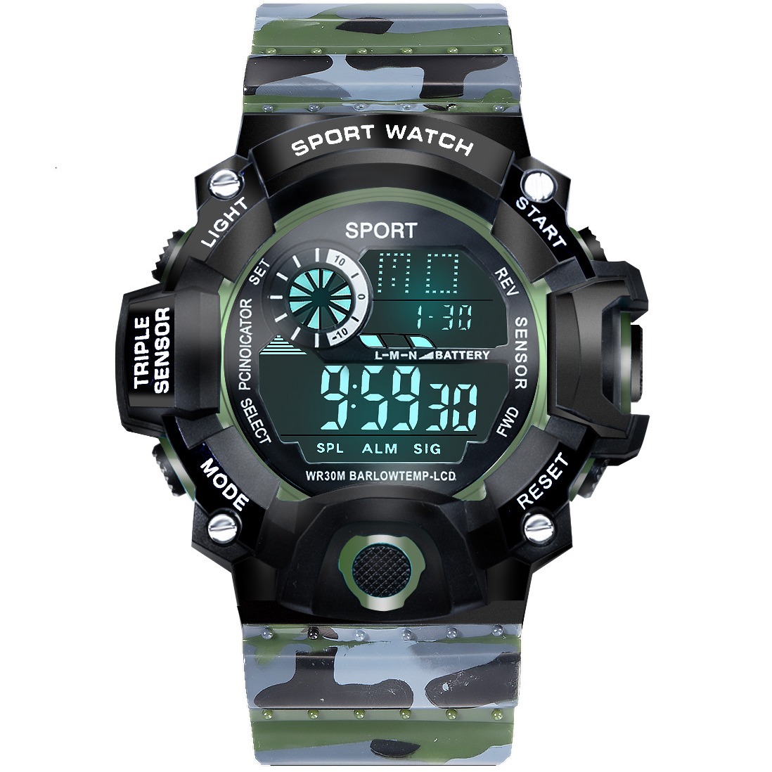Đồng hồ nam điện tử SPORT KB65C dây NHỰA rằn ri quân sự silicon -đồng hồ chức năng xem giờ điện tử , báo thức, bấm giờ thể thao dây nhựa silicon cao cấp