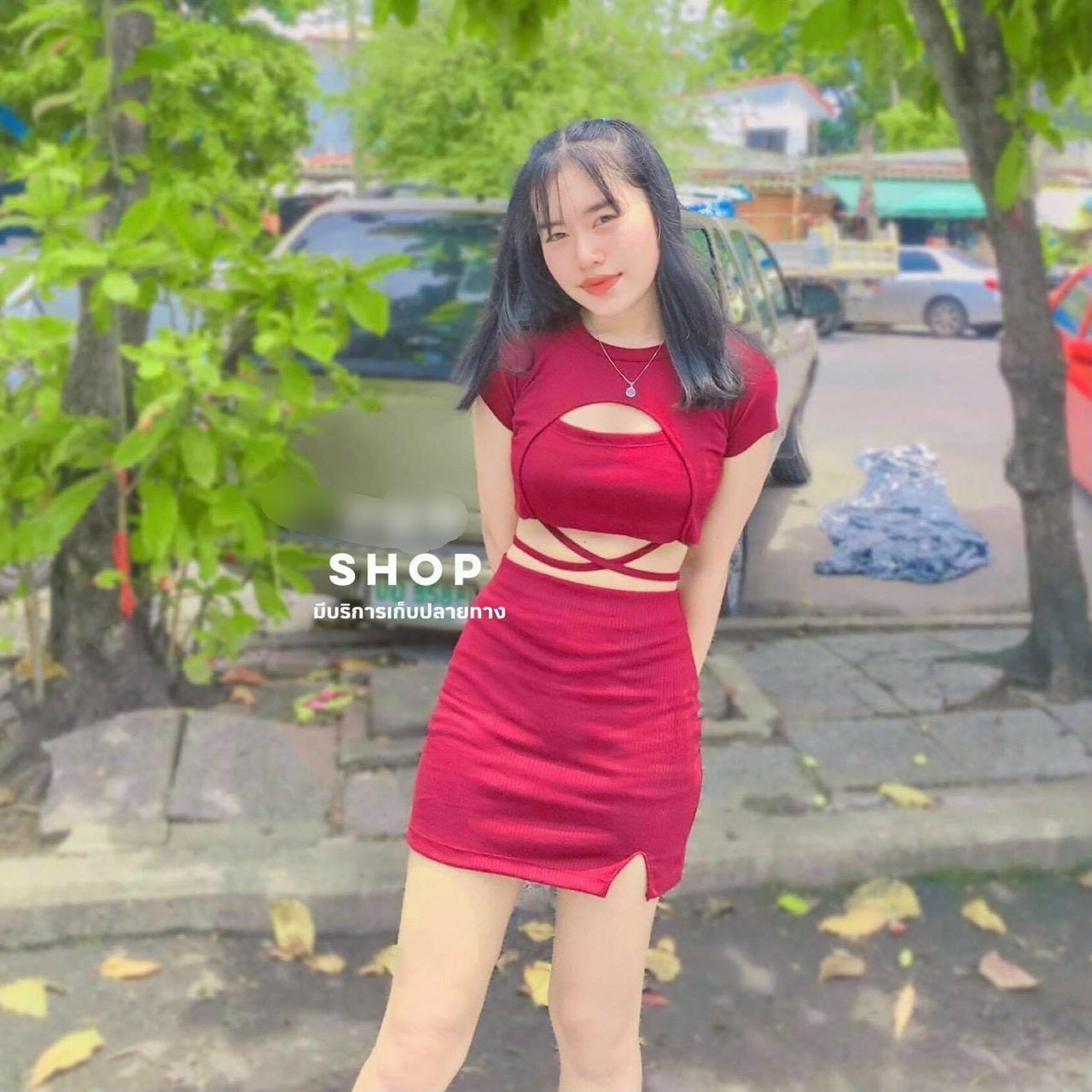 Sét bộ áo croptop quấn dây eo phối chân váy ngắn kèm lót cực xinh , chất thun gân mềm mịn ( ảnh thật )