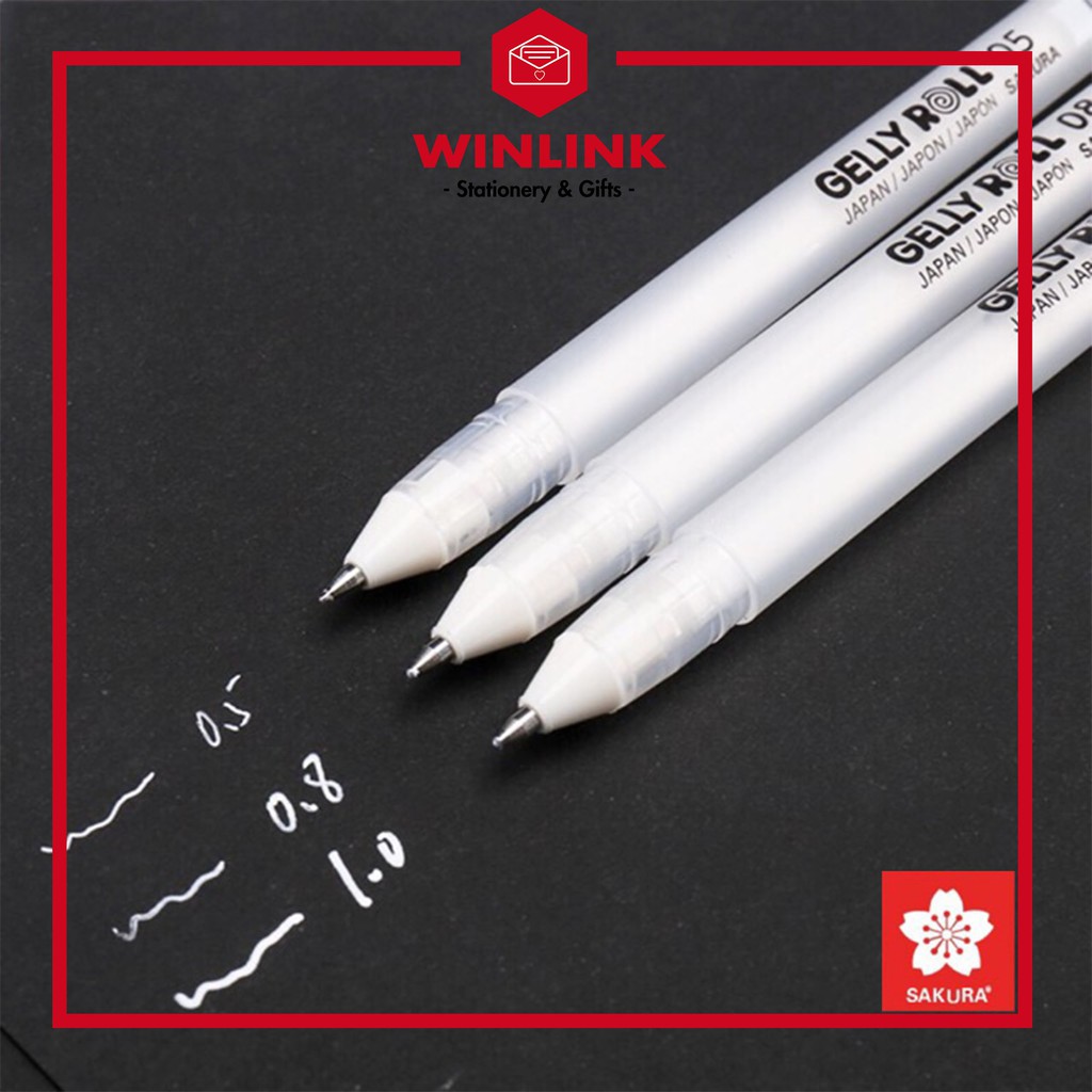 BÚT GELL SAKURA GELLY ROLL TRẮNG ĐỦ SIZE (05 - 08 - 10)