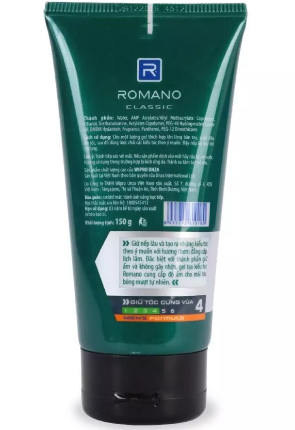 Gel vuốt tóc Romano Classic Siêu cứng 150g