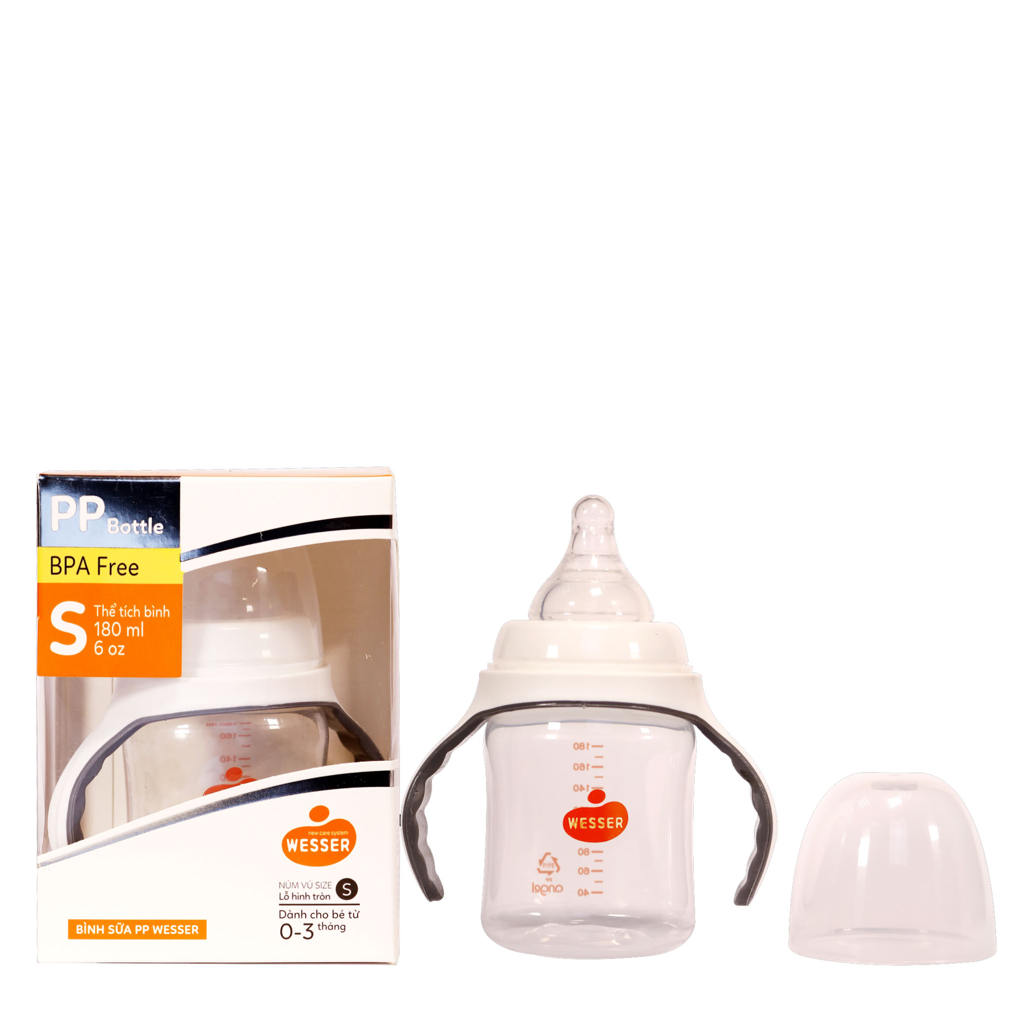 Bình Sữa PP Wesser Cổ Rộng 180/260ml