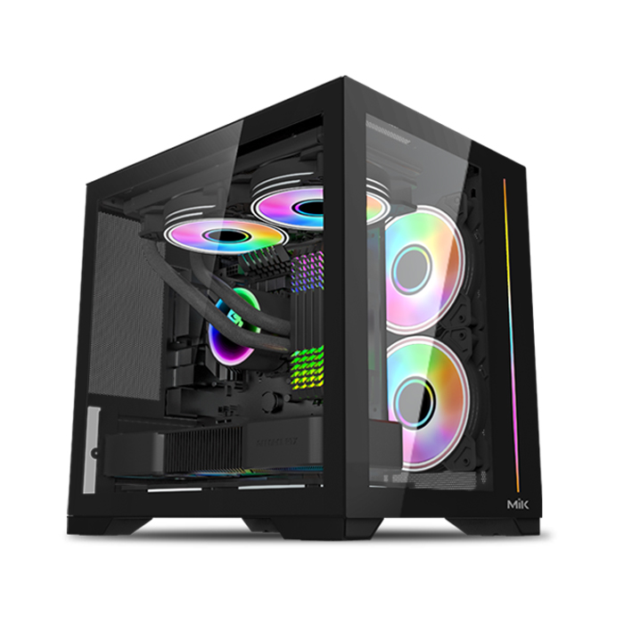 (siêu đẹp - siêu rẻ) Vỏ case máy tính MIK LV12 MINI ELITE - BLACK /WHITE (Hỗ trợ Main iTX, mATX, ATX) BH 12TH