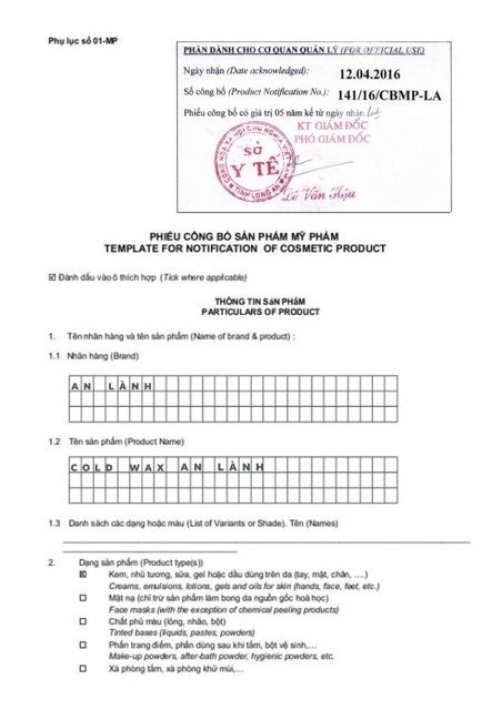 Wax lông chính hãng An Lành (tặng kèm giấy và que wax)