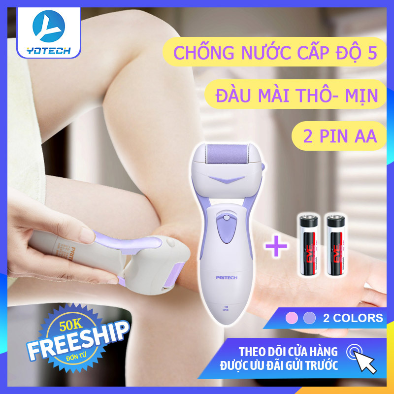 【Phối 2 đầu thô và mịn】Máy mài gót chân chính hãng PRITECH tẩy chai gót chân, máy mài nứt gót chân tẩy da chết, xóa vết chai chân, máy mài da gót chân loại bỏ chàm chân, giúp da mềm mịn, láng bóng , máy mát xa chân bằng điện