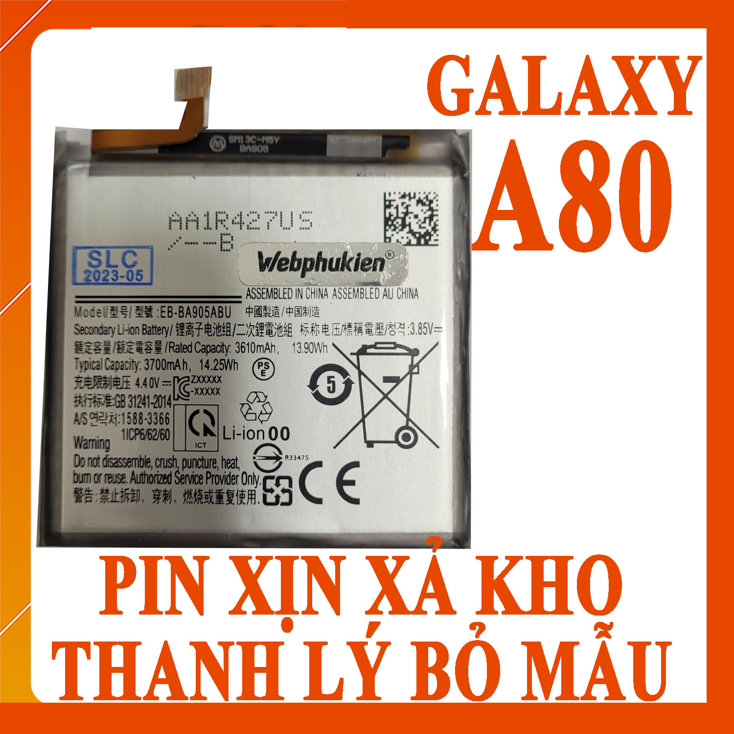 Pin Scud cho Samsung Galaxy A80 dung lượng 3700mAh