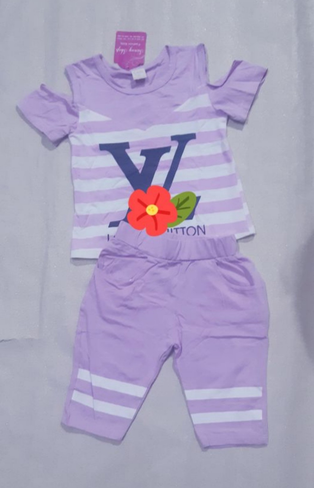 Đồ bộ thun lửng rớt vai cho bé gái
