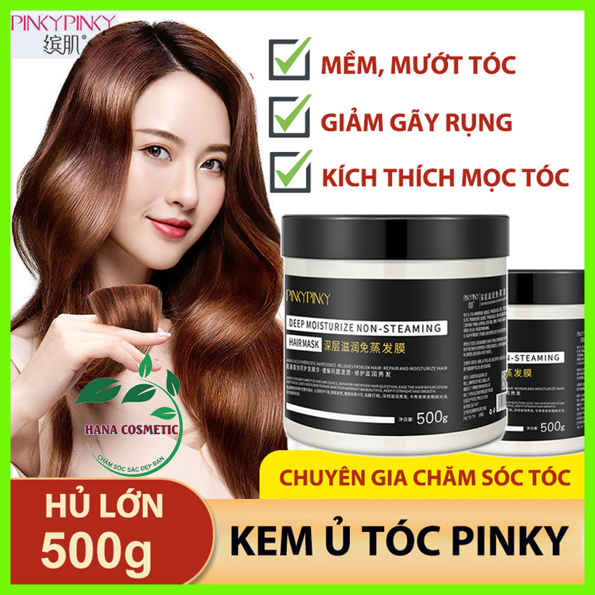 [Siêu Mượt Tóc] Kem Ủ Tóc Pinky Pinky 500gram Siêu Mềm Mượt Tóc, Phục Hồi Tóc Hư Tổn Chẻ Ngọn, Cho Mái Tóc Chắc Khỏe, Suôn Mượt, Đẹp Bồng Bềnh