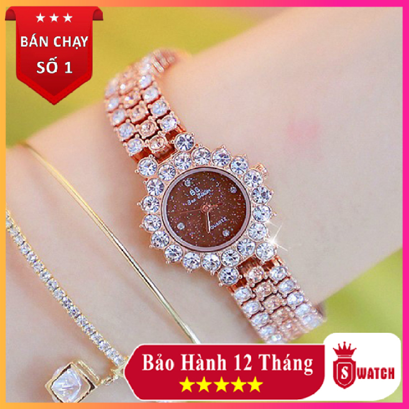 Đồng hồ nữ Bs Bee Sister ♥️FreeShip♥️ Viền đính đá sang trọng, Kiểu dáng Hàn Quốc - Đồng hồ nữ thời trang ♥️ Tặng vòng tay