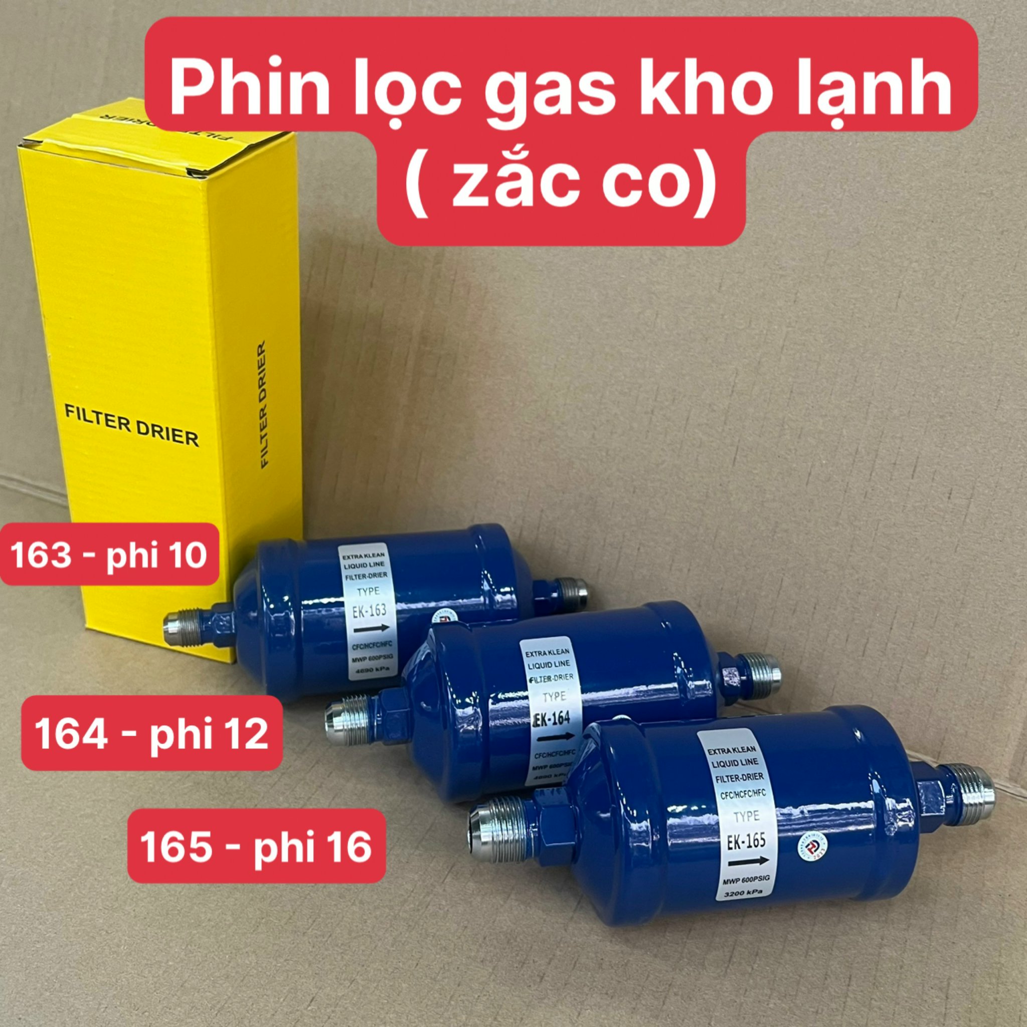 Phin lọc gas kho lạnh GENESSO phi 6 , phi 10, phi 12, phi 16 TỐT