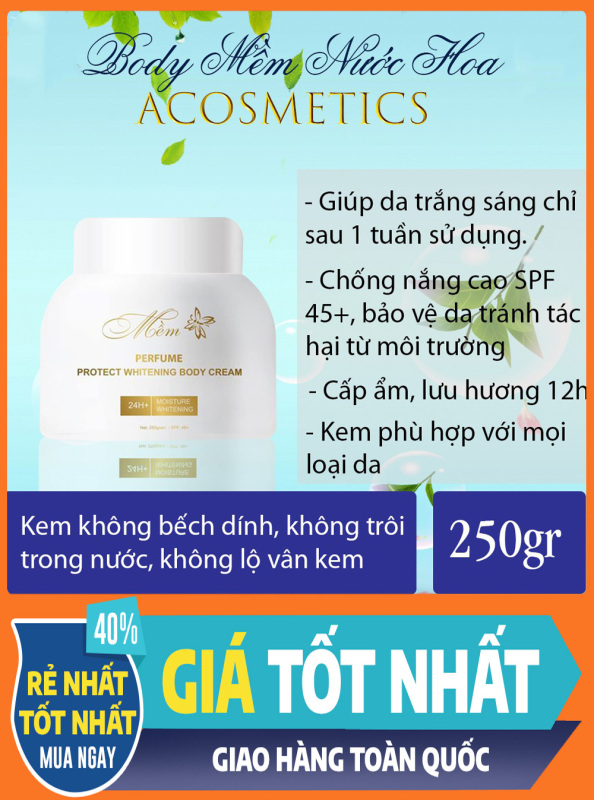 Kem Dưỡng Trắng Da - Kem Body Mềm Hương Nước Hoa - Kem Body Trắng Da A Cosmetics Hiệu Quả Nhanh Chóng Đem Lại Cho Bạn Làn Da Trắng Sáng