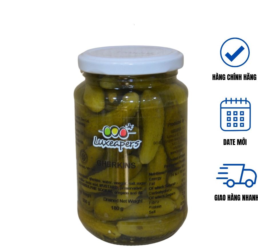 Dưa Chuột Bao Tử Ngâm Luxeapers Baby Gherkins in Brine 350gr