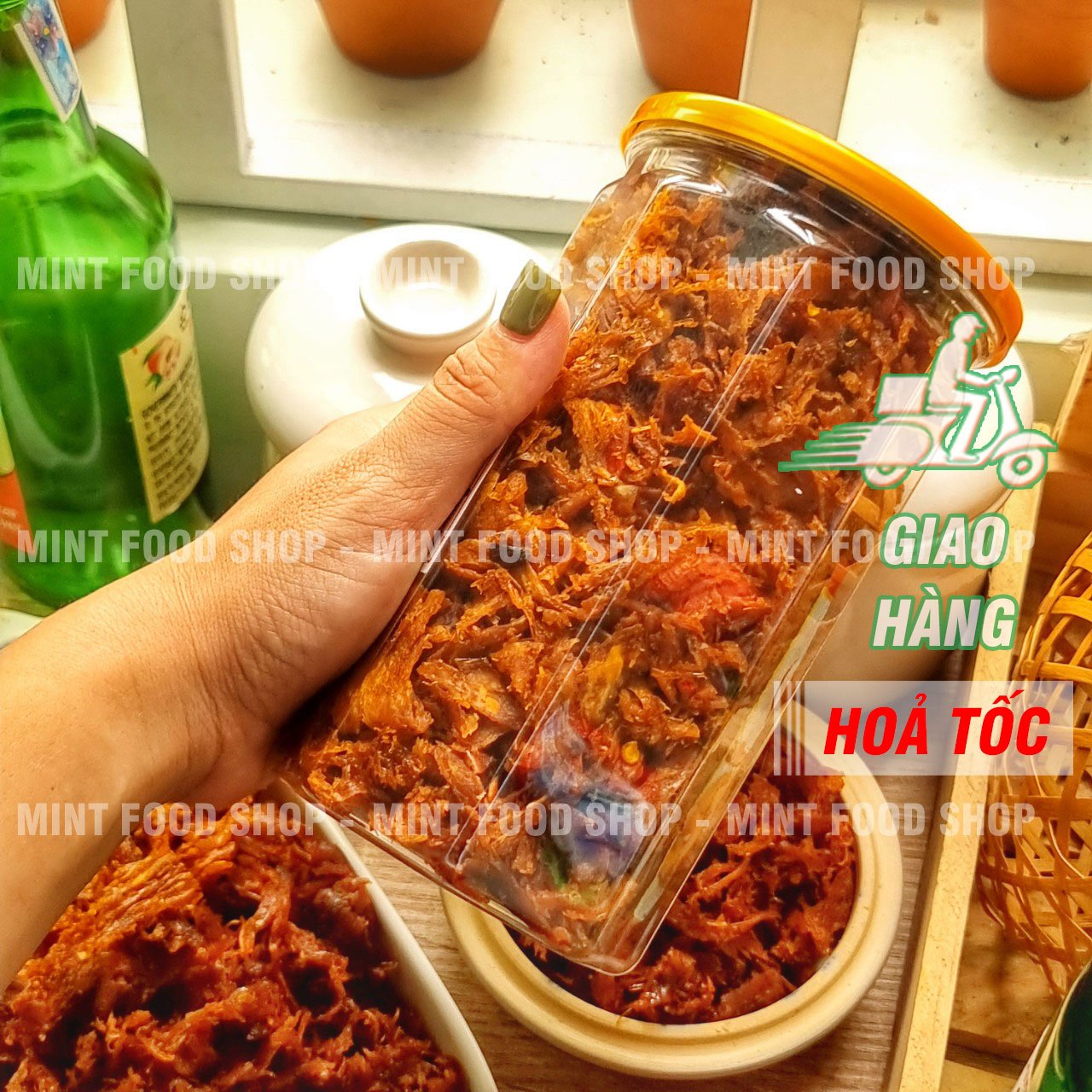 Mực sợi tẩm vị Bình Định Lon 300gram