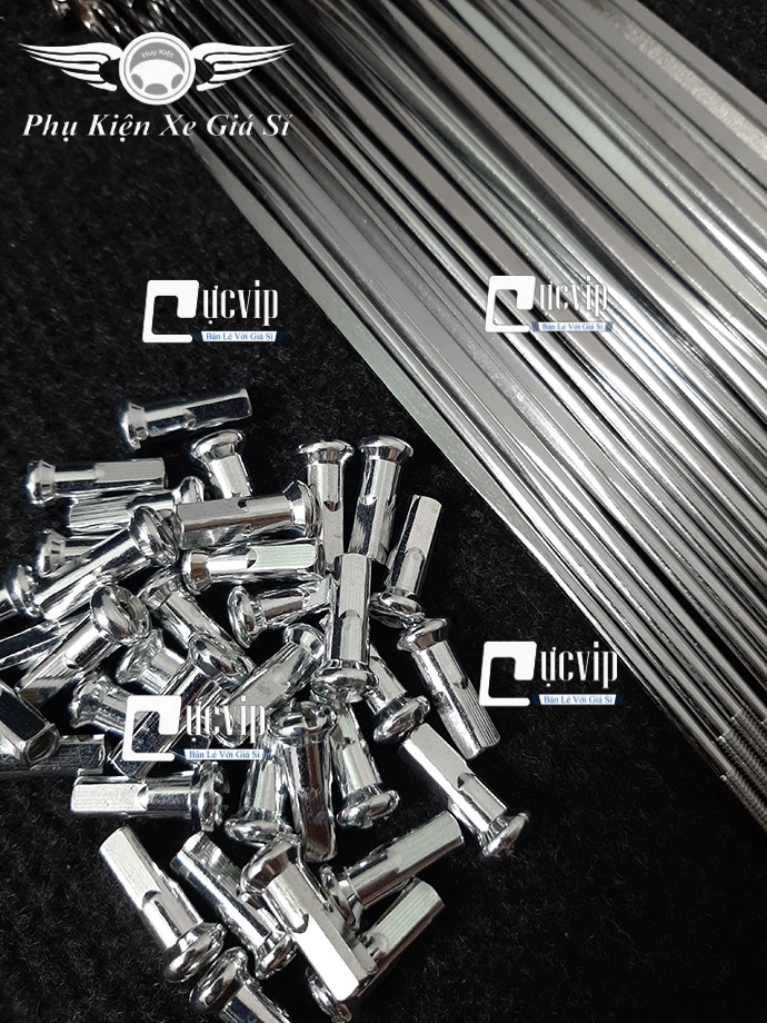 Combo 2 Bộ Căm Dẹp Mạ Crom 1.57 - 1.49 (2 Bánh Đùm) Xe Sirius MS3033