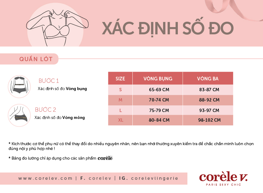 Quần lót nữ gen định hình Corèle V. 0384B (Da - Đen)