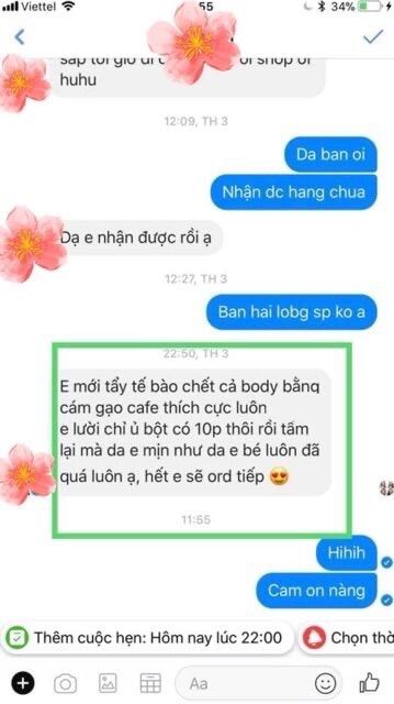 1kg Cám gạo cà phê tẩy da chết