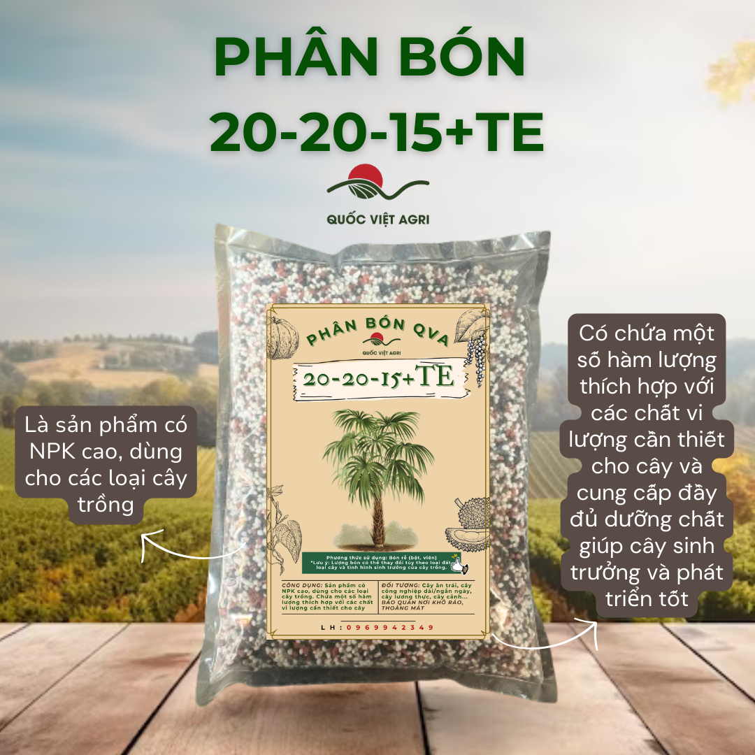 Phân bón npk qva 20-20-15+te