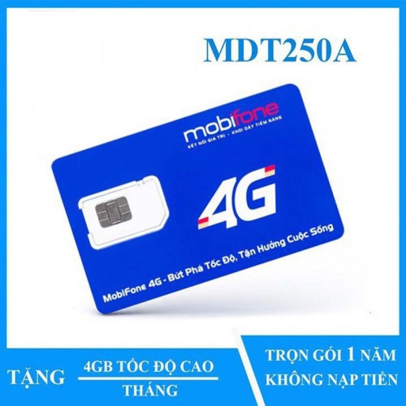 Sim 4G Mobifone trọn gói 1 năm không nạp tiền MDT250A (Mạnh như Sim 4G Viettel và Sim 4G Vina) - Sim 4G Mobi