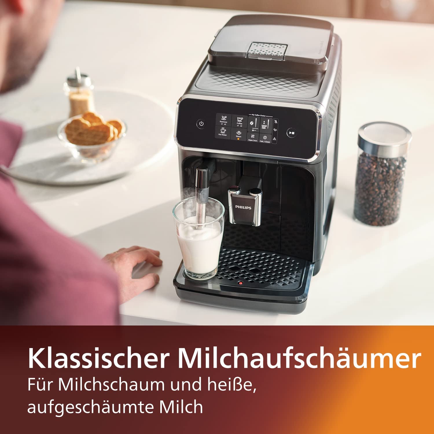 Philips EP2220/10 Automatic Coffee Maker, Philips Coffee Maker, Coffee, Cappuccino, Espresso Machine for Office, Coffee Shop, 15 Bar, Imported from Romania, 12 Month Warranty