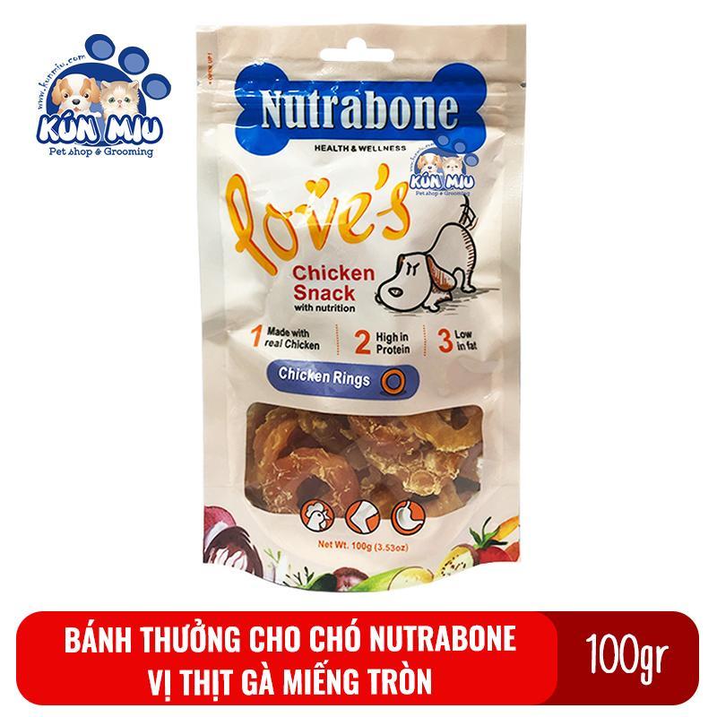 Bánh thưởng cho chó Nutrabone 100gr vị thịt gà - Chicken Rings