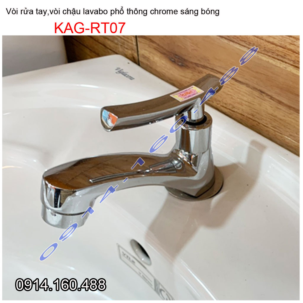 [HCM]Vòi lavabo lạnh KAG-RT07, vòi chậu rửa mặt tay Kong gạt chome bóng nước mạnh sử dụng tốt siêu bền