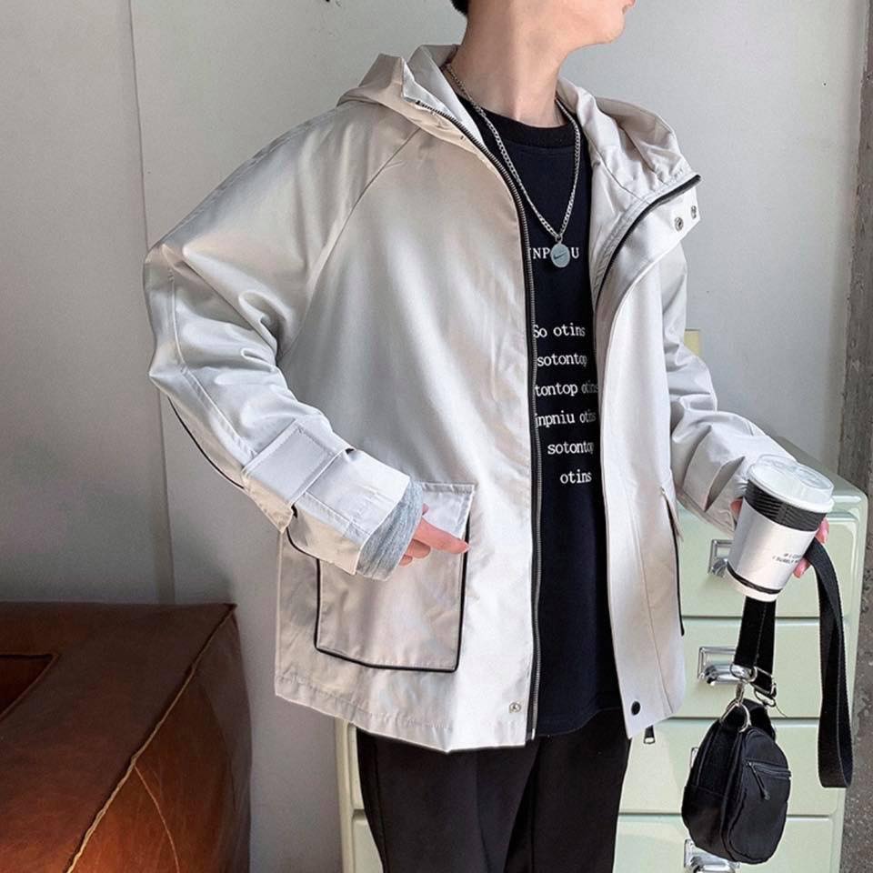 [YoloBoutique] ÁO KHOÁC DÙ VIỀN UNISEX (ĐEN, TRẮNG)
