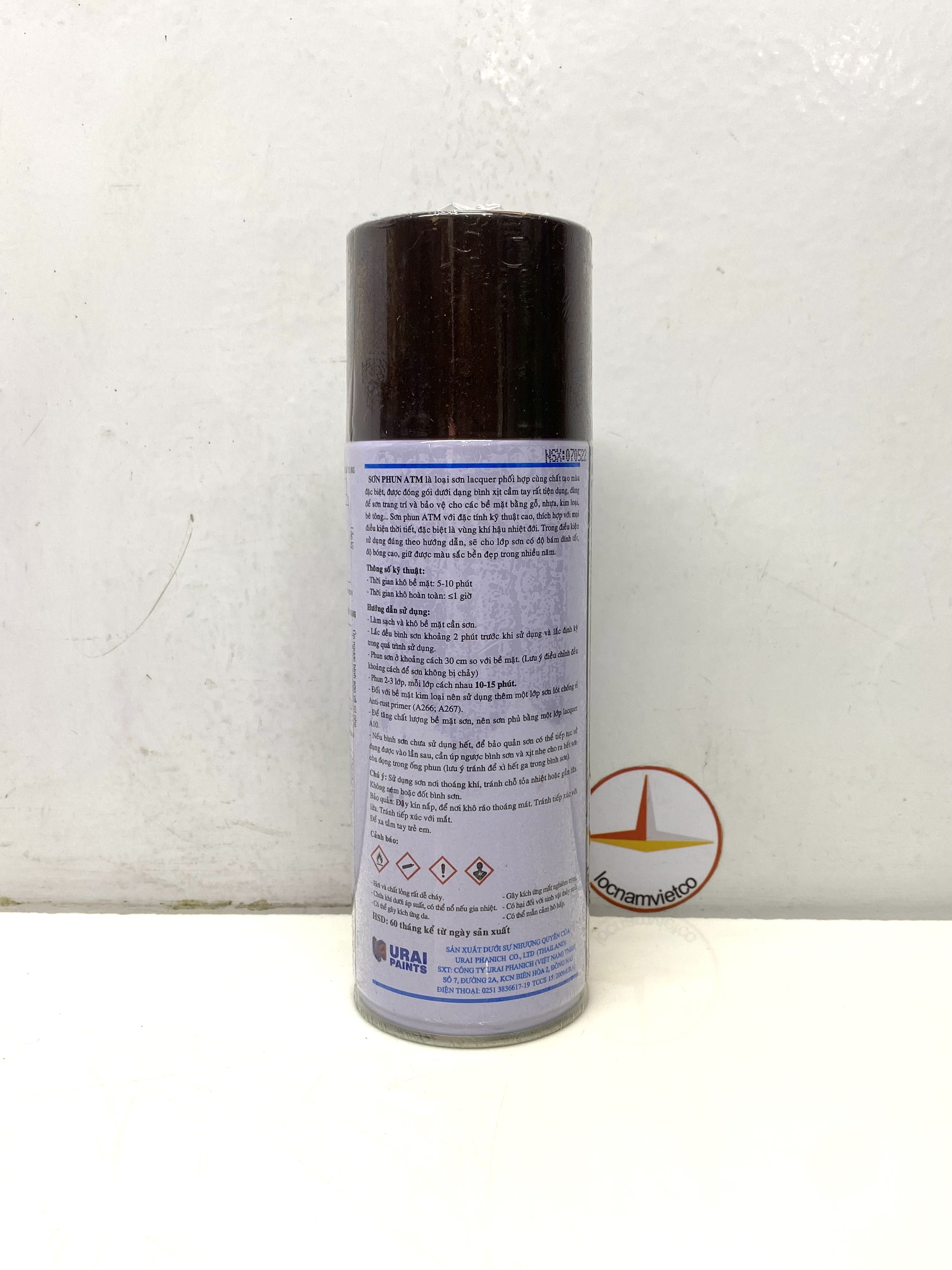 Sơn phun, sơn xịt ATM màu nâu socola A265 400ml