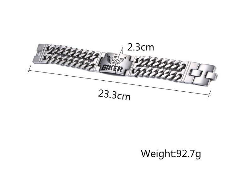 Lắc tay Nam Biker inox cao cấp