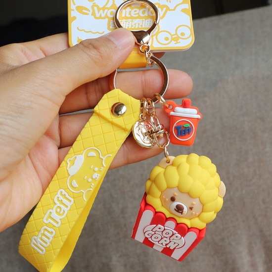Móc khóa gấu Wonteddy pop corn bắp rang