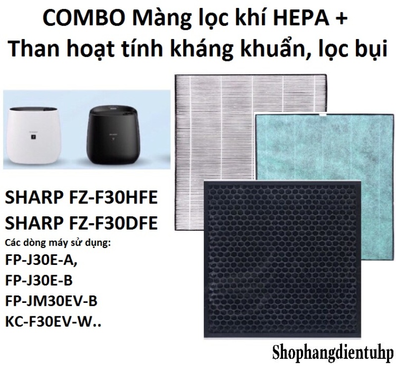 Combo Màng Hepa + than hoạt tính( FZ-F30DFE) Sharp FP-J30E,KC-F30EV-W