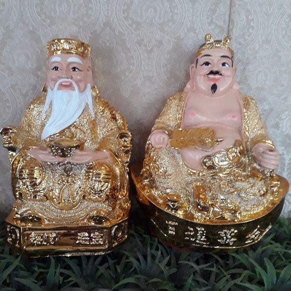 Tượng Ông địa và Thần tài Kim Sa,  cao 18 cm.